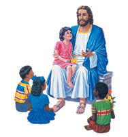 Jesus Seated with 4 Children